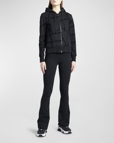 Куртка с принтом цепи и молнией спереди с капюшоном Versace Jeans Couture