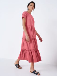 Crew Clothing Платье миди из джерси Vera, пастельно-розовый