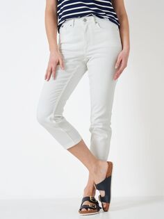 Укороченные эластичные джинсы Crew Clothing, белые