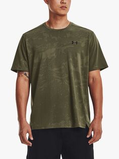 Жаккардовый спортивный топ Under Armour Tech Vent, цвет Marine Od Green