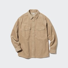 Рубашка Uniqlo Corduroy Oversized, бежевый