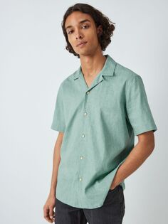 John Lewis рубашка из смесового льна с воротником Revere, камео синего цвета