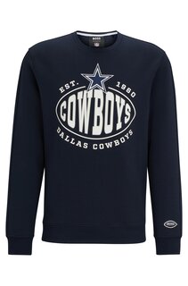 Свитшот Boss X Nfl Cotton-blend With Collaborative Branding Cowboys, темно-синий