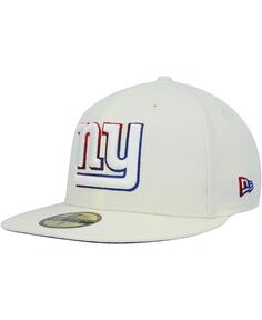 Мужская кремовая приталенная шляпа New York Giants Chrome Dim 59FIFTY New Era