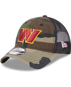 Мужская камуфляжная кепка Washington Commanders Basic Trucker 9TWENTY Snapback, черная New Era