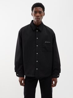 Рубашка boulanger из натуральной шерсти с накладными карманами Jacquemus, черный