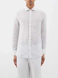 Рубашка из льна и вуали 120% Lino, серый