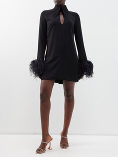 Креповое платье мини michelle с отделкой перьями 16Arlington, черный