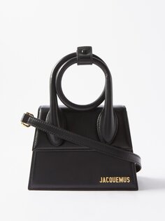 Мини-кожаная сумка chiquito noeud Jacquemus, черный