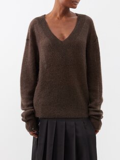 Трикотажный свитер cleora с v-образным вырезом 16Arlington, коричневый