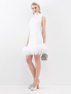 Атласное платье мини umiko с перьями 16Arlington, белый