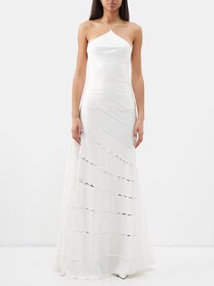 Атласное платье santana с воротником-халтером 16Arlington, белый