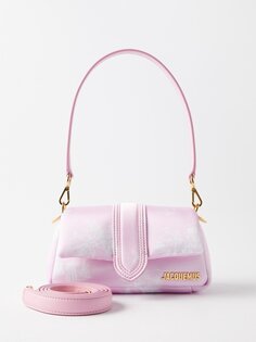 Маленькая сумка на плечо bambimou из атласа с принтом Jacquemus, розовый