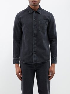 Джинсовая рубашка vittorio с накладными карманами A.P.C., черный