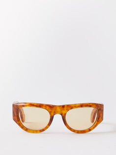 Солнцезащитные очки clyde черепаховой расцветки из ацетата круглой оправы Jacques Marie Mage, коричневый