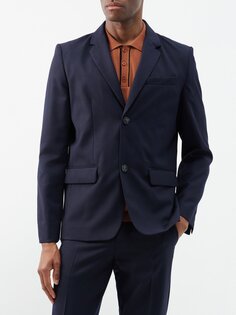 Однобортный шерстяной пиджак harry A.P.C., синий