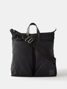 Нейлоновая сумка-тоут с нашивкой-логотипом Jil Sander, черный