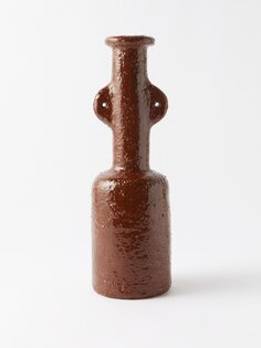 09 глазурованная ваза из керамогранита Jade Paton, коричневый