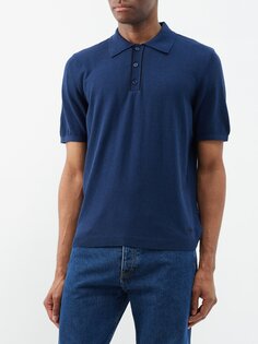 Рубашка-поло jacky из органического хлопка пима A.P.C., синий