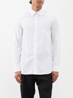 Хлопковая рубашка со скрытой планкой Jil Sander, белый