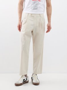 Хлопковые брюки renato со складками A.P.C., бежевый
