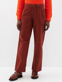 Прямые брюки sidney из хлопкового полотна A.P.C., красный