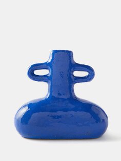02 глазурованная ваза из керамогранита Jade Paton, синий