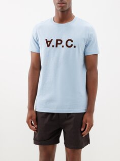 Футболка из органического хлопка с логотипом vpc A.P.C., синий