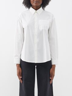 Рубашка из хлопкового поплина с накладными карманами A.P.C., белый