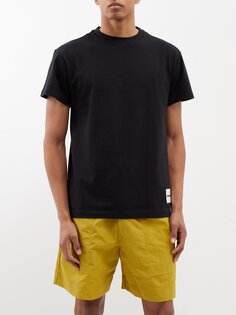 Набор из трех футболок из хлопкового джерси с нашивками-логотипами. Jil Sander, черный