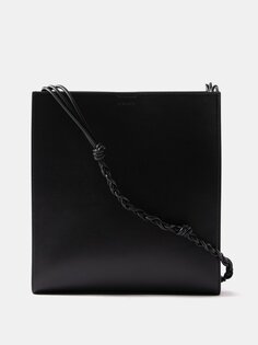 Кожаная сумка через плечо tangle среднего размера Jil Sander, черный