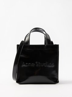 Сумка через плечо из искусственной кожи с тисненым логотипом Acne Studios, черный