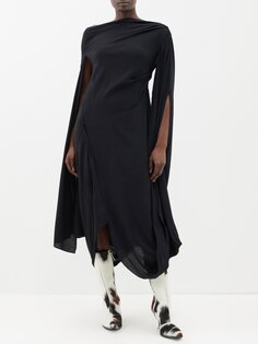 Платье миди deba асимметричного кроя из джерси с драпировкой Acne Studios, черный