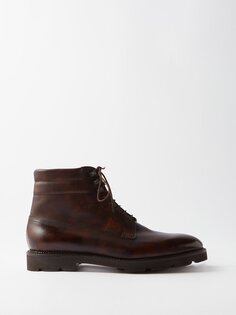 Ботинки из кожи ольхи на шнуровке John Lobb, коричневый