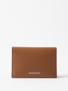 Складной кожаный кошелек с логотипом Acne Studios, коричневый