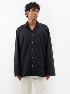 Рубашка samir с длинными рукавами из хлопкового поплина Acne Studios, черный
