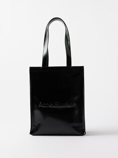 Резиновая сумка-тоут с тисненым логотипом Acne Studios, черный