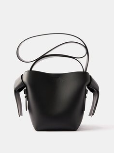 Миниатюрная кожаная сумка через плечо musubi Acne Studios, черный