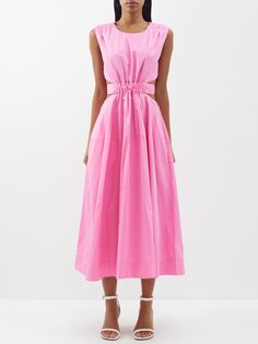 Платье миди zorina из хлопкового поплина с вырезами Aje, розовый