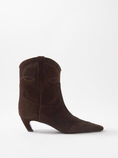 Замшевые ботинки dallas с острым носком Khaite, коричневый