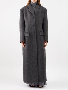 Удлиненное пальто bontin из смесовой шерсти Khaite, серый