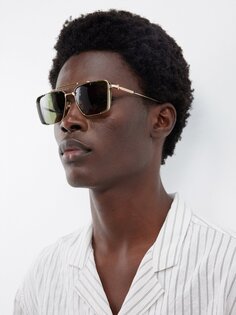Солнцезащитные очки-авиаторы hera из титана Akoni, золото