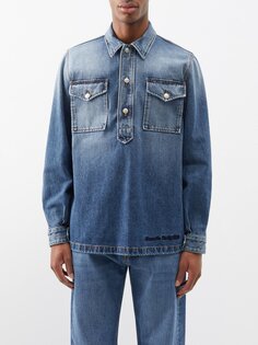Джинсовая рубашка outer с эффектом потертости Alexander McQueen, синий