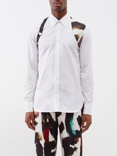 Рубашка из хлопкового поплина с бретелями Alexander McQueen, белый