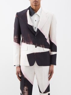 Пиджак с принтом double diamond Alexander McQueen, черный
