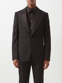Однобортный пиджак из шерсти de poudre Alexander McQueen, черный