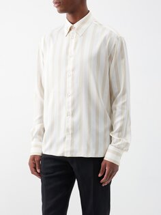 Полосатая рубашка из шелкового поплина Lanvin, белый