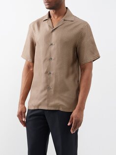 Рубашка для боулинга с геометрическим принтом Lanvin, коричневый