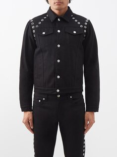 Джинсовая куртка из селвидж с люверсами Alexander McQueen, черный