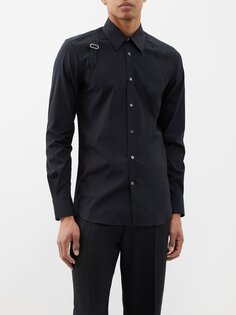Рубашка из поплина harness Alexander McQueen, черный